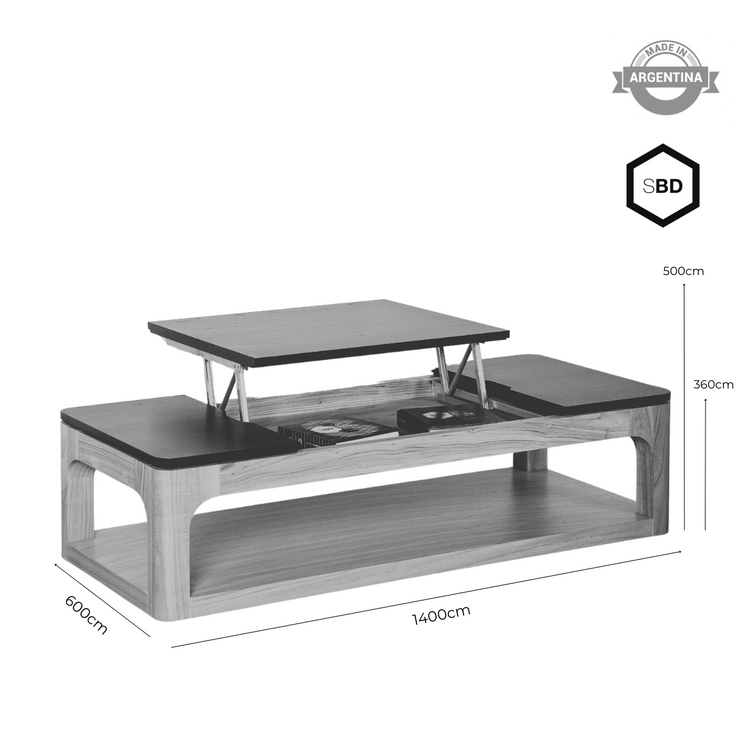 Mesa de centro Mike - tapa elevable