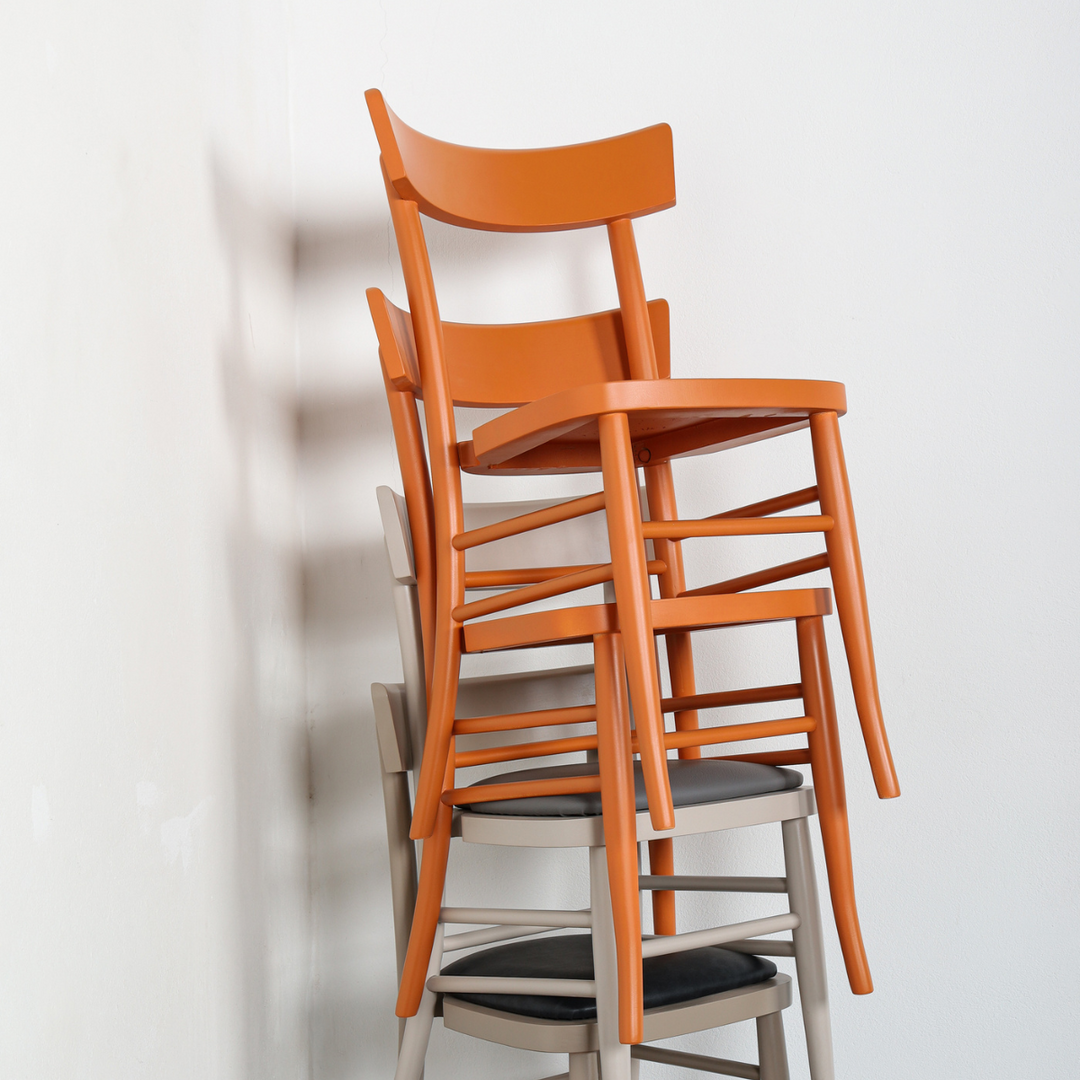 Silla Milano - asiento tapizado - apilable