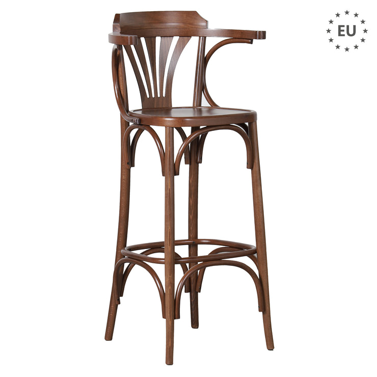 Banqueta Thonet Nro 56 con apoya brazos Walnut